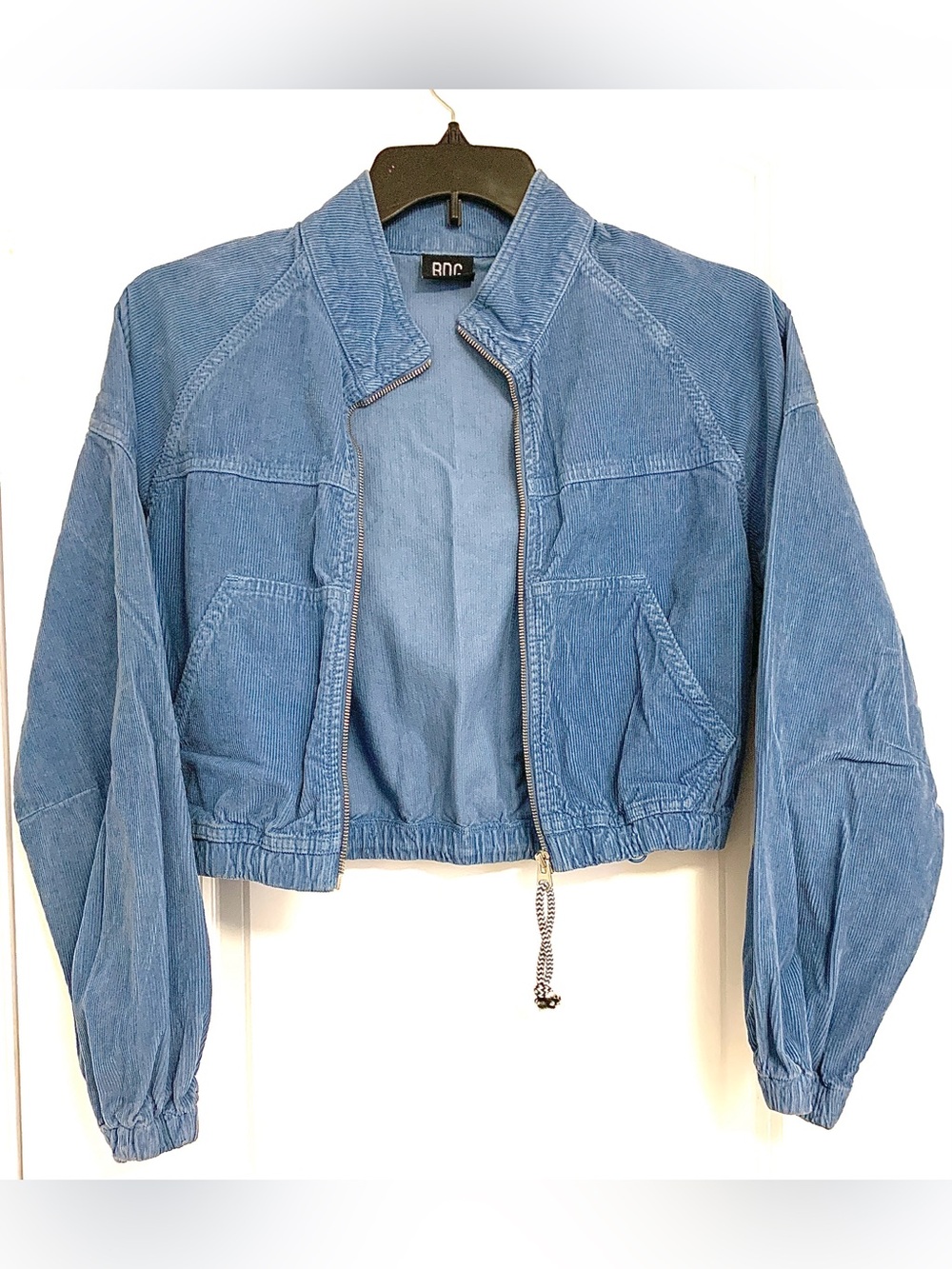 Urban Outfitters BDG Light Blue Cropped corduroy Bomber Jacket Size S